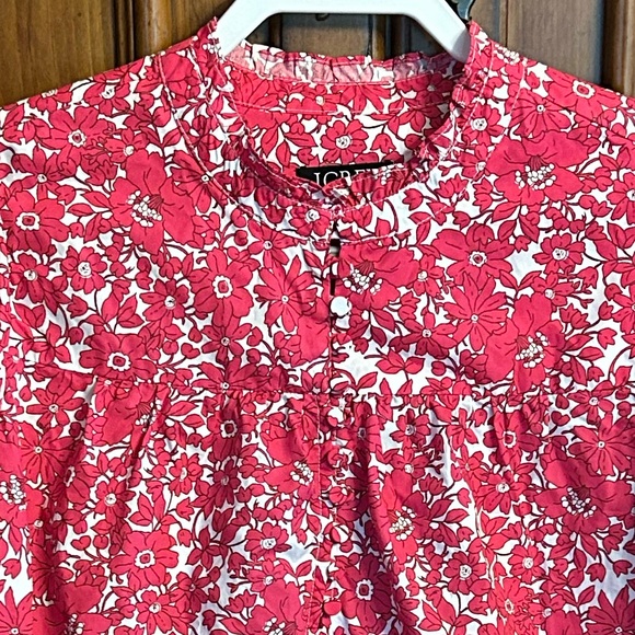 J.Crew Button-Front Ruffleneck Popover
In Blushing Meadow Size Small - Picture 11 of 11